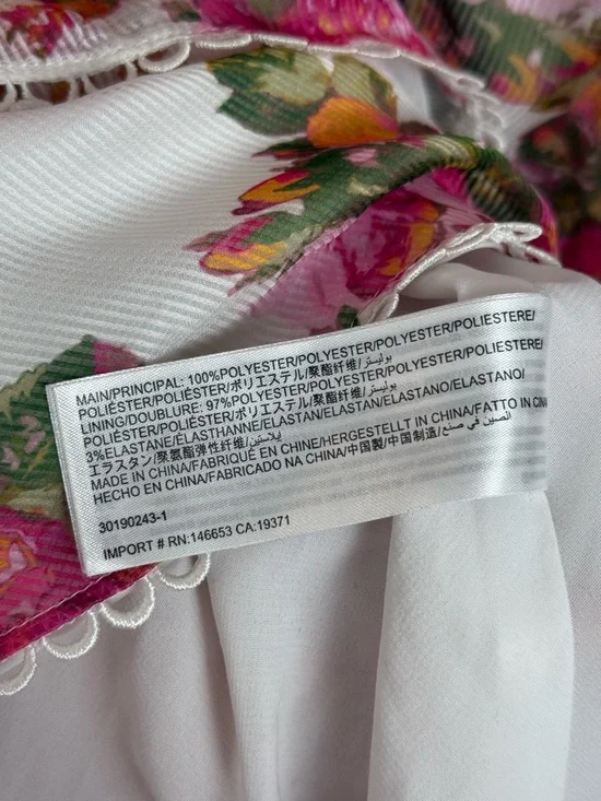 Keepsake Oblivion Tiered Mini Dress Size XS White Pink Floral - Picture 14 of 15